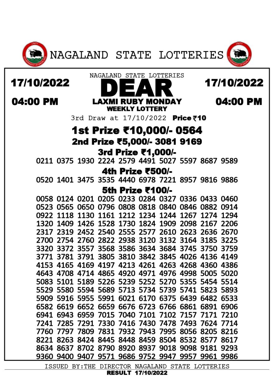 Dear Laxmi Lottery 4PM