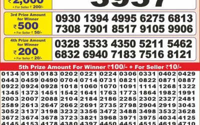 Punjab State Dear 10 friday Weekly Lottery 11.1.25 6PM Result