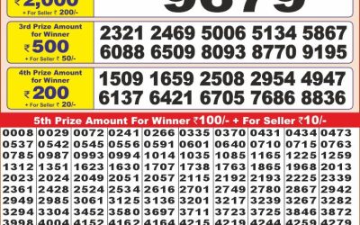 Punjab State Dear 10 sunday Weekly Lottery 12.1.25 6PM Result