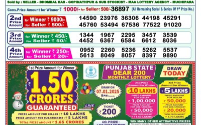 Dear godavari Tuesday weekly lottery 7.1.25 1pm result