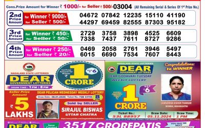 Dear finch monday weekly lottery 20.1.25 8pm result