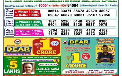 Dear narmada saturday weekly lottery 4.1.25 1pm result