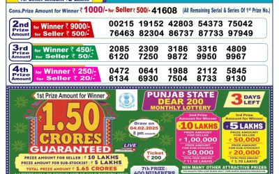 Dear donner saturday weekly lottery 1.2.25 6pm result