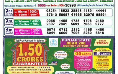 Dear godavari Tuesday weekly lottery 4.2.25 1pm result