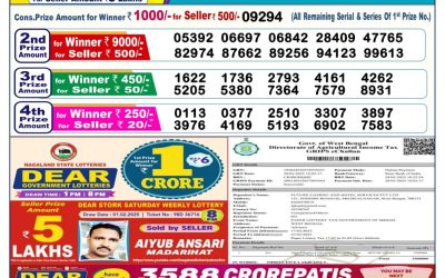 Dear blitzen monday weekly lottery 17.2.25 6pm result