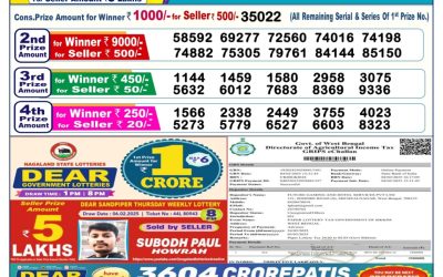 Dear blitzen monday weekly lottery 24.2.25 6pm result