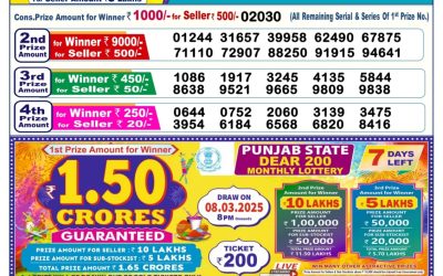 Dear donner saturday weekly lottery 1.3.25 6pm result