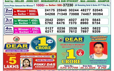 Dear indus wednesday weekly lottery 5.3.25 1pm result