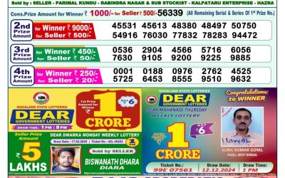 Dear narmada saturday weekly lottery 8.3.25 1pm result