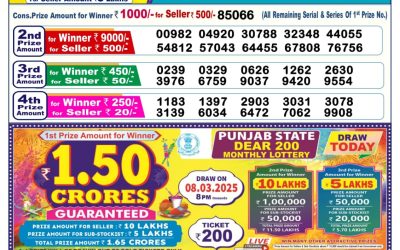Dear donner saturday weekly lottery 8.3.25 6pm result