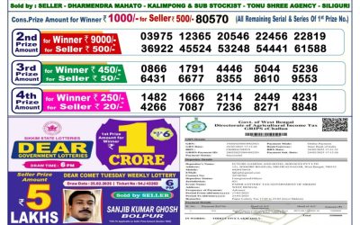 Dear blitzen monday weekly lottery 17.3.25 6pm result