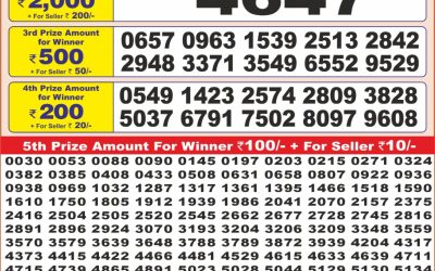 Punjab state dear 10 weekly lottery result,6pm,19.3.2025