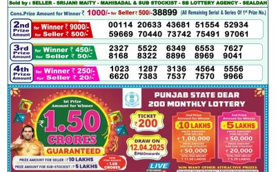 Dear godavari Tuesday weekly lottery 25.3.25 1pm result