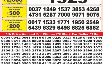 Punjab State Dear 10 sunday Weekly Lottery 30.3.25 6PM Result