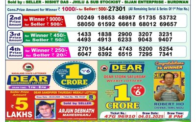Dear indus wednesday weekly lottery 9.4.25 1pm result