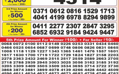 Punjab state dear 10 weekly lottery result,6pm,9.4.2025
