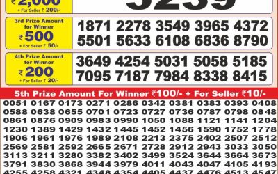 Punjab State Dear 10 friday Weekly Lottery 12.4.25 6PM Result