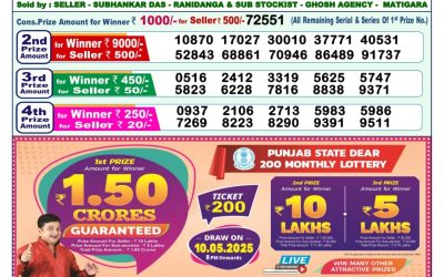 Dear godavari Tuesday weekly lottery 29.4.25 1pm result