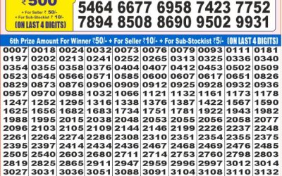 Dear super platinum Thursday weekly lottery 1.5.25 7pm result