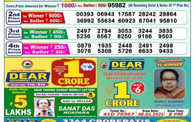Dear narmada saturday weekly lottery 17.5.25 1pm result