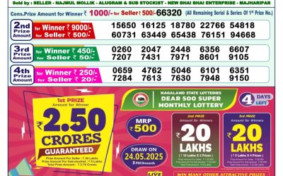 Dear godavari Tuesday weekly lottery 20.5.25 1pm result