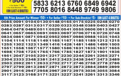 Dear super diamond Tuesday weekly lottery 20.5.25 7pm result