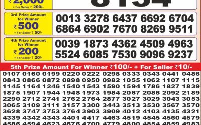 Punjab State Dear 10 monday Weekly Lottery 09.06.25 6PM Result