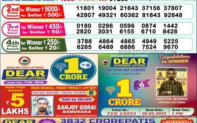 Dear mahanadi Thursday weekly lottery 19.06.25 1pm result