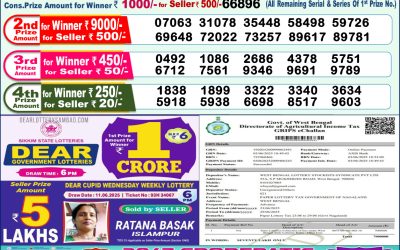 Dear dwarka monday weekly lottery 23.06.25 1pm result