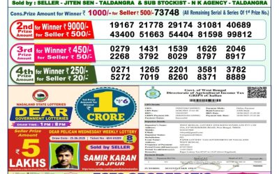Dear dwarka monday weekly lottery 07.07.25 1pm result