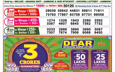 Dear finch monday weekly lottery 07.07.25 8pm result