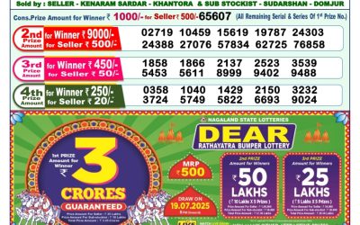Dear godavari Tuesday weekly lottery 08.07.25 1pm result