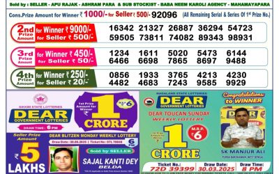 Dear Dasher Friday weekly lottery 11.07.25 6pm result