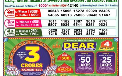 Dear godavari Tuesday weekly lottery 15.07.25 1pm result