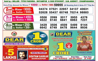 Dear finch monday weekly lottery 21.07.25 8pm result