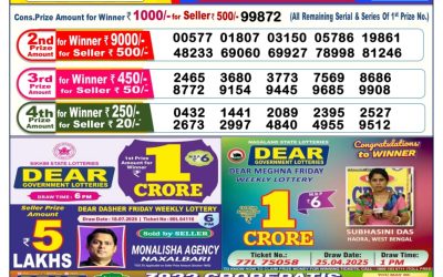 Dear Comet Tuesday Weekly Lottery 29.07.25 6pm Result