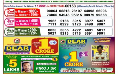 Dear Pelican Wednesday Weekly Lottery 30.07.25 8pm Result