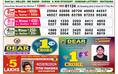 Dear Seagull Friday Weekly Lottery 01.08.25 8pm Result