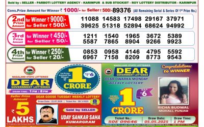 Dear Stork Saturday Weekly Lottery 02.08.25 8pm Result