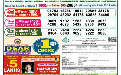 Dear Dwarka Monday Weekly Lottery 04.08.25 1pm Result