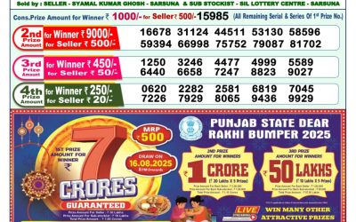 Dear Godavari Tuesday Weekly Lottery 05.08.25 1pm Result