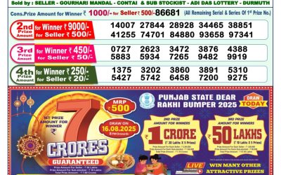 Dear Narmada Saturday Weekly Lottery 16.08.25 1pm Result