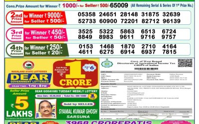 Dear Dwarka Monday Weekly Lottery 18.08.25 1pm Result