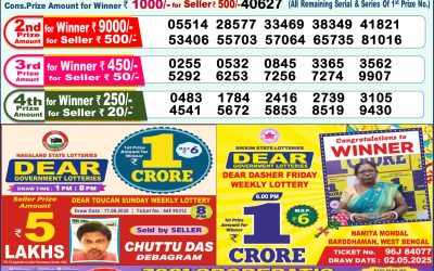 Dear Narmada Saturday Weekly Lottery 30.08.25 1pm Result