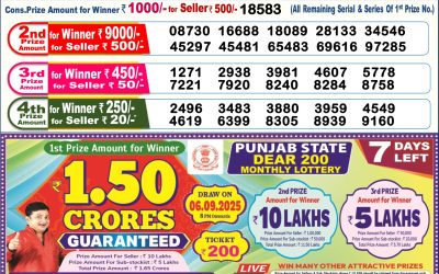 Dear Donner Saturday Weekly Lottery 30.08.25 6pm Result