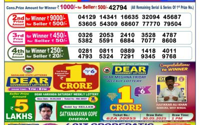 Dear Comet Tuesday Weekly Lottery 09.09.25 6pm Result