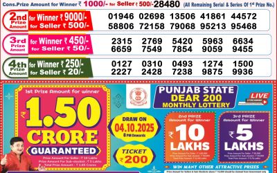 Dear Sandpiper Thursday Weekly Lottery 25.09.25 8pm Result
