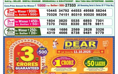 Dear Meghna Friday Weekly Lottery 26.09.25 1pm Result