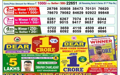 Dear Indus Wednesday Weekly Lottery 03.09.25 1pm Result