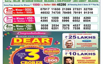Dear Yamuna Sunday Weekly Lottery 21.09.25 1pm Result